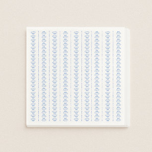 Elegant Blue Seashell Nautical Coastal Wedding Serviette