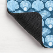 Elegant Blue Seashells Mousepad (Ecke)
