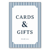 Elegant Blue Serif Gratitude Card Tischnummer (Rückseite)