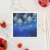 Elegant Blue & Silver Baubles Christmas Serviette (Beispiel)