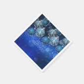 Elegant Blue & Silver Baubles Christmas Serviette (Ecke)