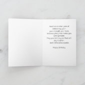 Elegant Blue Silver Birthday Cake Karte (Innenseite)