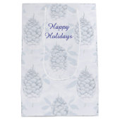 Elegant Blue & Silver Christmas  Mittlere Geschenktüte (Rückseite)