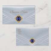 Elegant Blue Silver Diamond Jewel Visitenkarte (Vorne/Hinten)