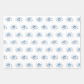 Elegant Blue Silver Dragonfly Floral Geschenkpapier Set (Vorderseite 3)
