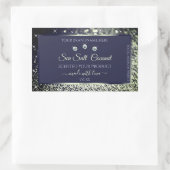 Elegant Blue Silver Glitzer Product Labels Jewels Rechteckiger Aufkleber (Tasche)