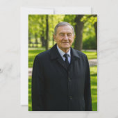 Elegant Blue Silver Gold 79th Birthday Photo Einladung (Rückseite)