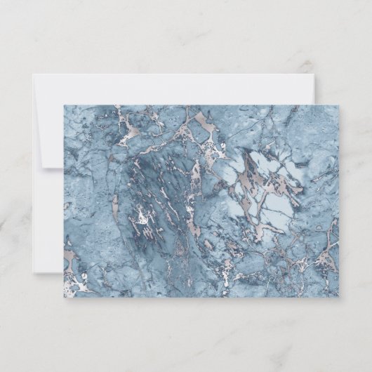 Elegant Blue Silver Marble UAWG RSVP Karte (Rückseite)