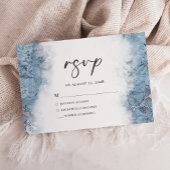 Elegant Blue Silver Marble UAWG RSVP Karte