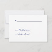 Elegant Blue Silver Star Wedding RSVP (Rückseite)