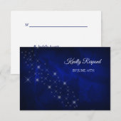 Elegant Blue Silver Star Wedding RSVP Karte (Vorne/Hinten)
