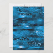 Elegant Blue Silver String Lights Quinceañera Einladung (Rückseite)