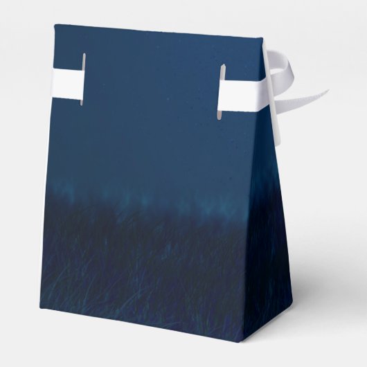 Elegant Blue Silver String Lights Wedding Geschenkschachtel (Rückseite)