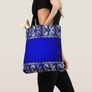 Elegant Blue & Silver Tasche