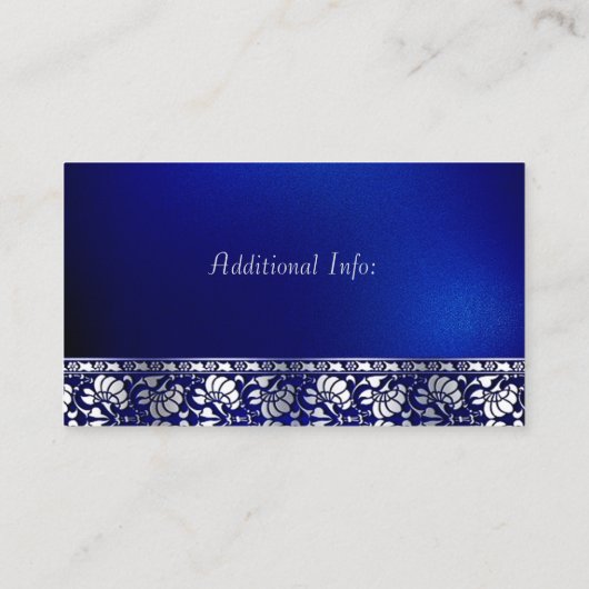 Elegant Blue & Silver Visitenkarte (Rückseite)