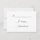 Elegant Blue Silver Wedding RSVP Karte (Rückseite)