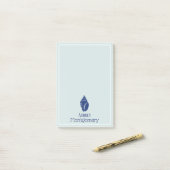 Elegant Blue Spiral Seashell Personalisiert Post-it Klebezettel (Auf Schreibtisch)