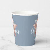 Elegant Blue Star Frohe Weihnachten Pappbecher (Rechts)