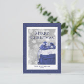 Elegant Blue Starry Frohe Weihnachten (Stehend Vorderseite)