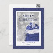 Elegant Blue Starry Frohe Weihnachten (Vorne/Hinten)