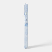 Elegant Blue Stone Marble Pattern iPhone 15 Hülle (Linke Seite)