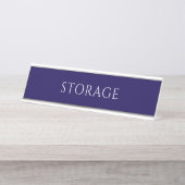 Elegant Blue Storage Room Name Plate Schreibtischnamensplakette (Vorderseite )