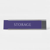 Elegant Blue Storage Room Name Plate Schreibtischnamensplakette (Vorderseite )