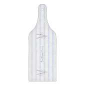 Elegant Blue Stripes Farm Chic Board Schneidebrett (Vorderseite)