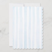 Elegant Blue Stripes Teddy Bear Baby Shower Einladung (Rückseite)