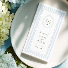 Elegant Blue Stripes Wedding Serviette