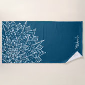 Elegant Blue Summer Floral Strandtuch (Vorderseite)