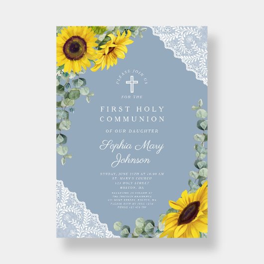 Elegant Blue Sunflowers Einladung