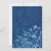 Elegant Blue Sunprint Boho Botanische Hochzeit Einladung (Rückseite)