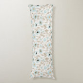 Elegant Blue Tan Watercolor Poppies Seitenschläferkissen (Vorderseite Vertikal)