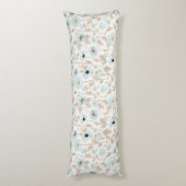 Elegant Blue Tan Watercolor Poppies Seitenschläferkissen (Rückseite (Vertikal))