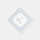 Elegant Blue Teddy Bear Preppy Niedlich Baby Showe Serviette (Ecke)