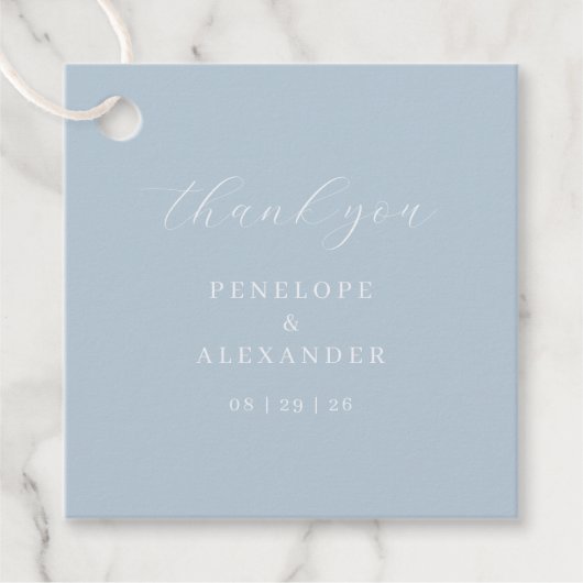 Elegant Blue Thank You Card Geschenkanhänger (Vorderseite)