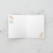 Elegant blue "Thank you" fall themed Dankeskarte (Innenseite)