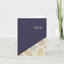 Elegant blue "Thank you" fall themed Dankeskarte