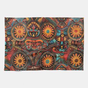 Elegant Blue "Timeless Ancestral Impressum" Woven Geschirrtuch