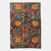 Elegant Blue "Timeless Ancestral Impressum" Woven  Geschirrtuch (Vertikal)