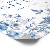 Elegant Blue Toile Chinoiserie Cards & Gifts Sign Poster (Ecke)