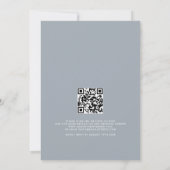 Elegant Blue Toile De Jouy Border QR Code Wedding Einladung (Rückseite)