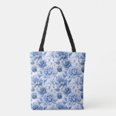 Elegant Blue Toile de Jouy Tasche (Rückseite)