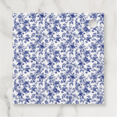 Elegant Blue Toile de Jouy und Bow Baby Shower Geschenkanhänger (Rückseite)