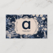 Elegant Blue Toile De Jouy Visitenkarte (Vorderseite)