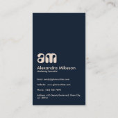 Elegant Blue Toile De Jouy Visitenkarte (Rückseite)