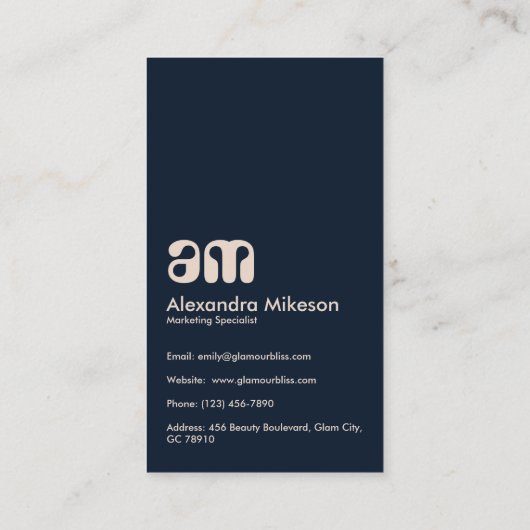 Elegant Blue Toile De Jouy Visitenkarte (Rückseite)