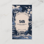 Elegant Blue Toile De Jouy Visitenkarte (Vorderseite)