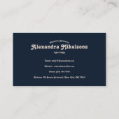 Elegant Blue Toile De Jouy Visitenkarte (Rückseite)